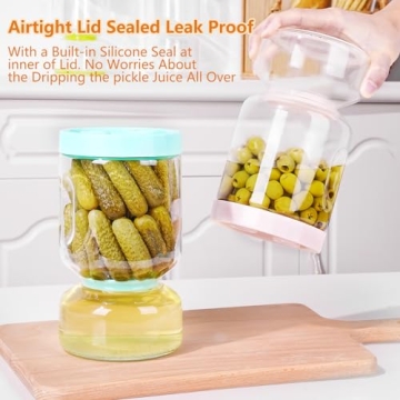 ZENS Leakproof 64 oz Pickle Jar with Strainer Flip