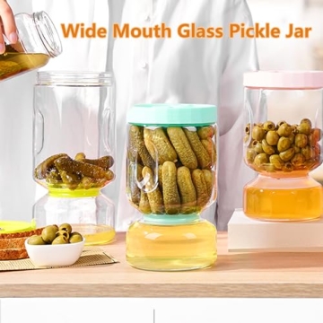 ZENS Leakproof 64 oz Pickle Jar with Strainer Flip