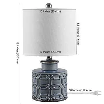 Elegant SAFAVIEH Bijou Blue Ceramic Table Lamp