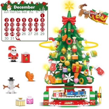 HOGOKIDS 2024 Rotating Christmas Tree Set - 24 Days Countdown