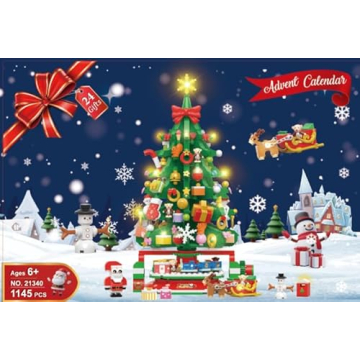 HOGOKIDS 2024 Rotating Christmas Tree Set - 24 Days Countdown