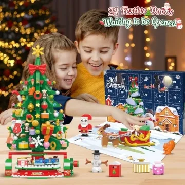 HOGOKIDS 2024 Rotating Christmas Tree Set - 24 Days Countdown