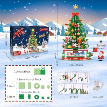 HOGOKIDS 2024 Rotating Christmas Tree Set - 24 Days Countdown