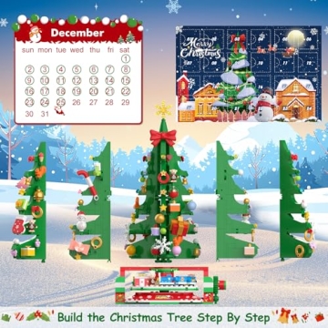 HOGOKIDS 2024 Rotating Christmas Tree Set - 24 Days Countdown