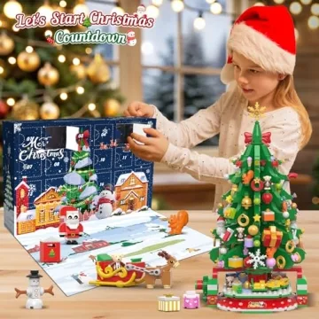 HOGOKIDS 2024 Rotating Christmas Tree Set - 24 Days Countdown