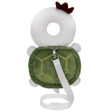 Bebamour Baby Walkers Head Protector - Adjustable Safety Pad Backpack for Crawling with Leash (White...