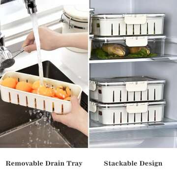 2Pack Divided Veggie Tray with Lid and Handle 4 Compartment Serving Tray with Dividers Portable Travel Snack Storage Containers Stackable Snackle Box Charcuterie Container for Fruit,Vegetable,Salad