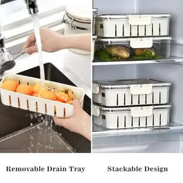 2Pack Divided Veggie Tray with Lid and Handle 4 Compartment Serving Tray with Dividers Portable Travel Snack Storage Containers Stackable Snackle Box Charcuterie Container for Fruit,Vegetable,Salad