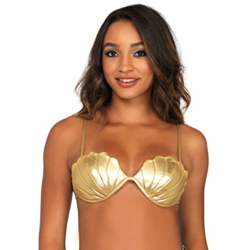 Gold Mermaid Seashell Bikini Top for Women - Leg Avenue