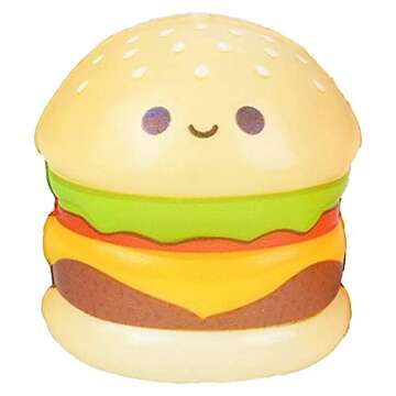 4E's Novelty Fast Food Squishy Toys for Kids Bulk - Slow Rising (Individually Wrapped) Small Foam Squishies 1.5-2.25" - Valentines Day Gifts for Kids Classroom Birthday Party Favors - Pack of 24
