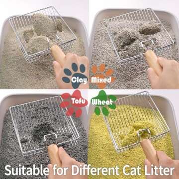 UFECODO Fast Sifting Cat Litter Scoop with Holder Stand