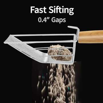UFECODO Fast Sifting Cat Litter Scoop with Holder Stand