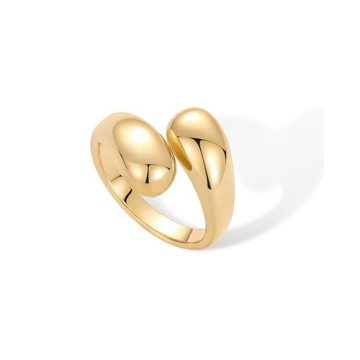 Stylish 14K Gold Plated Chunky Crossover Ring for Women