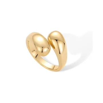 Stylish 14K Gold Plated Chunky Crossover Ring for Women