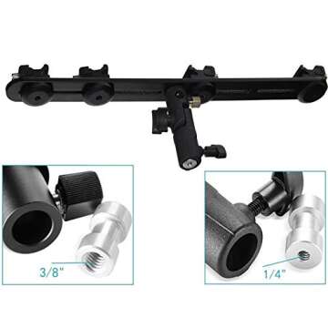 EXMAX E4 Speedlite Mount with Four Hot Shoes and Umbrella Holder