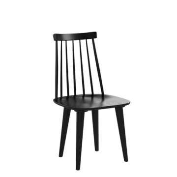 Safavieh American Homes Collection Burris Country Farmhouse Wood Black Spindle Side Chair (Set of 2)