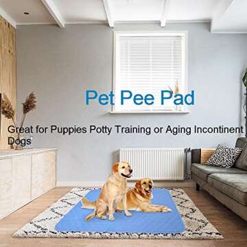 2PCS Reusable Underpads Large 34" x 36", Upgrade Cooling Waterproof Bed Pads with Heavy Absorbent, Washable for Incontinent, Potty Training, for Adult, Kids, Dogs
