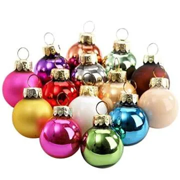 Kingrol 50 Pack 1 Inch Glass Ball Ornaments, Mini Christmas Tree Decorative Balls, Decorative Baubles Pendant for Christmas, Wedding, Party, Home Decor