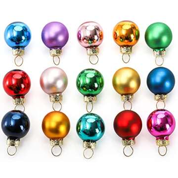 Kingrol 50 Pack 1 Inch Glass Ball Ornaments, Mini Christmas Tree Decorative Balls, Decorative Baubles Pendant for Christmas, Wedding, Party, Home Decor