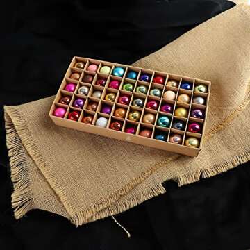 Kingrol 50 Pack 1 Inch Glass Ball Ornaments, Mini Christmas Tree Decorative Balls, Decorative Baubles Pendant for Christmas, Wedding, Party, Home Decor