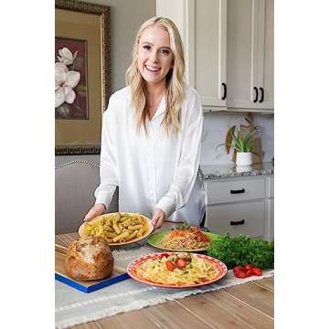 Annovero Salad Plates - Small Plate for Serving Appetizer, Lunch, Sandwich - Microwavable - Decorati...