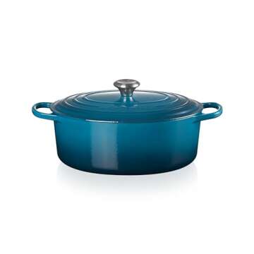 Le Creuset Signature Oval Dutch Oven, Enameled Cast Iron, 6.75 qt, Deep Teal