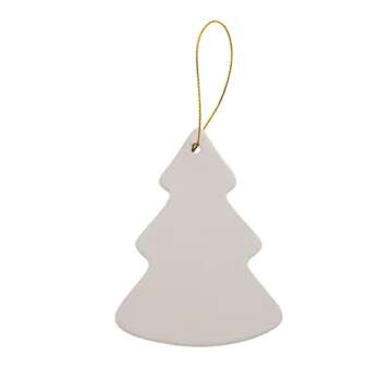 Creative Hobbies Ready to Paint DIY Ceramic Bisque Tree Shape Ornaments - 12 pack for Holiday Projec...