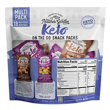 Nature’s Garden Keto On The Go Snack Packs – Keto Choco Nut Mix, Keto Deluxe Mix, Mixed Nuts, Sa...