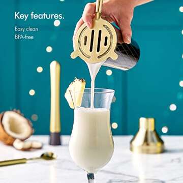 VonShef Premium Cocktail Shaker Barware Set - 16oz