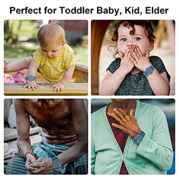 Kids Wristband Compatible with Apple AirTag, Protective Case for Air Tag GPS Tracker Holder with Nylon Bracelet, Adjustable Anti Lost Watch Band for Toddler Child Elder(Blue)