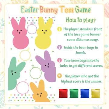 WATINC Easter Bunny Toss Game - Fun for All Ages