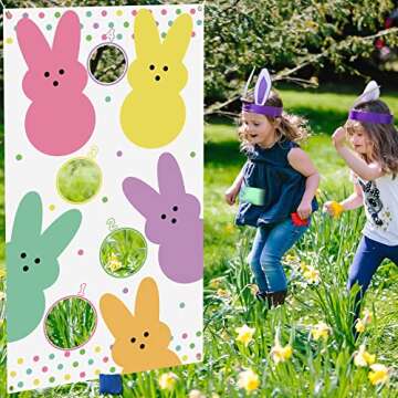 WATINC Easter Bunny Toss Game - Fun for All Ages
