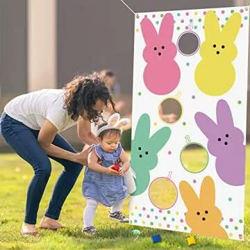 WATINC Easter Bunny Toss Game - Fun for All Ages