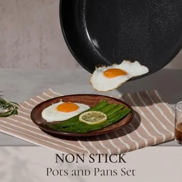 CAROTE Nonstick Ceramic Cookware Set, 14pcs Cooking Pots and Pans