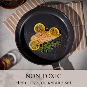 CAROTE Nonstick Ceramic Cookware Set, 14pcs Cooking Pots and Pans