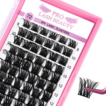 Cluster Lashes 72 Pcs Lash Clusters DIY Eyelash Extension Individual Cluster Eyelashes Tender Style ...