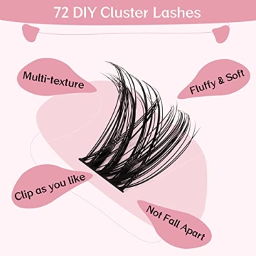Pro LashBeauty Cluster Lashes: 72 Pcs for DIY Extensions