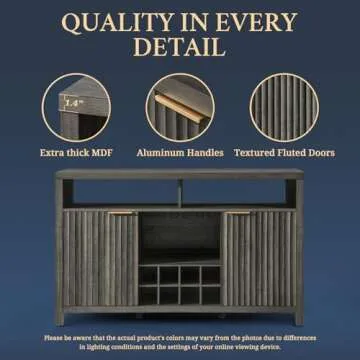 Oxford Wine Bar Cabinets with Storage - 51" Sideboard Buffet Cabinet for Home, 32.8" Tall Liquor Bar Cabinet for Kitchen (Midnight Oak)