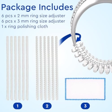Ring Sizer Adjuster for Loose Rings - 12 Pack