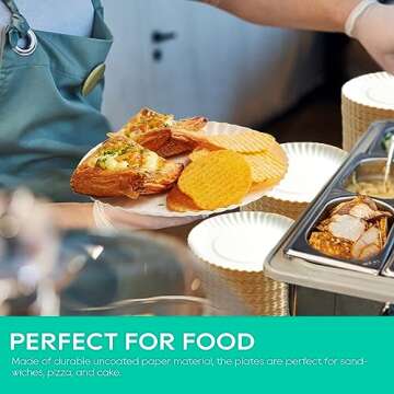 JOLLY PARTY 6 Inch White Paper Plates Uncoated, Everyday Disposable Paper Plates, Light Weight Small Dessert Plates, Round 6" Paper Plate Bulk, 800 Count