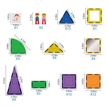 PicassoTiles 63 Pcs Magnetic Building Set for Kids