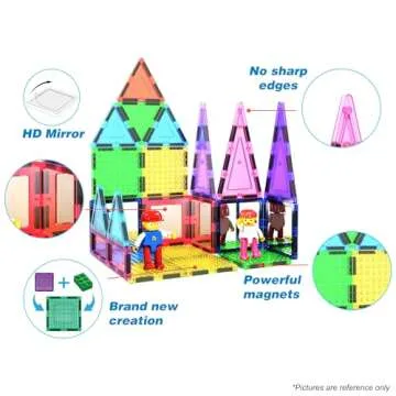 PicassoTiles 63 Pcs Magnetic Building Set for Kids
