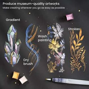 ARTEZA 24 Metallic Watercolor Paint Set for Artists