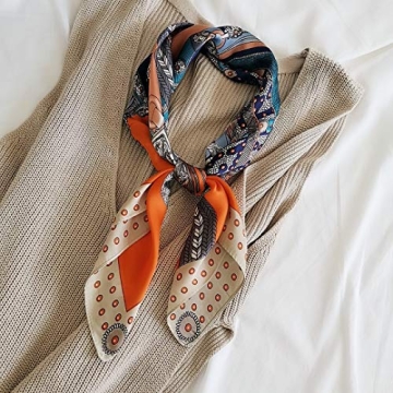 FONYVE Silk Feeling Scarf Stylish Satin Head Wrap