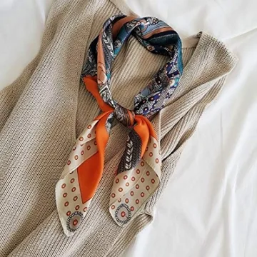 FONYVE Silk Feeling Scarf Stylish Satin Head Wrap