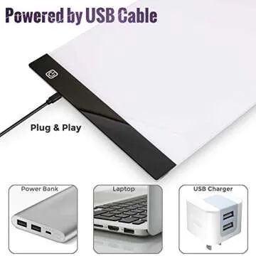 A4 LED Light Box Tracer Ultra-Thin USB Powered Portable Dimmable Brightness LED Artcraft Tracing Light Pad Light Box for Artists Drawing Sketching Animation Designing Stencilling X-ray Viewing