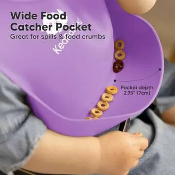 KeaBabies Silicone Bibs - Food-Grade, Easy to Clean, Adjustable