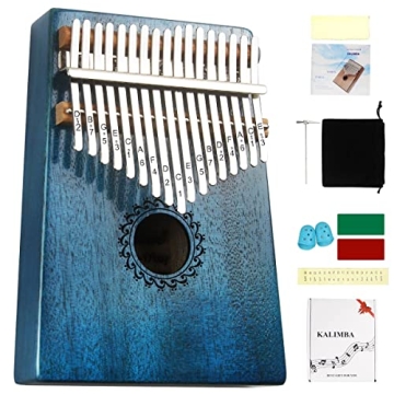 FLSEPAMB Kalimba 17 Key Thumb Piano with Mahogany Wood Portable Mbira Finger Piano Gifts for Kids an...