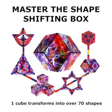SHASHIBO Shape Shifting Box - Award-Winning, Patented Fidget Cube w/ 36 Rare Earth Magnets - Transforms Into Over 70 Shapes, Download Fun in Motion Toys Mobile App (Artist Series - Fire Goddess)