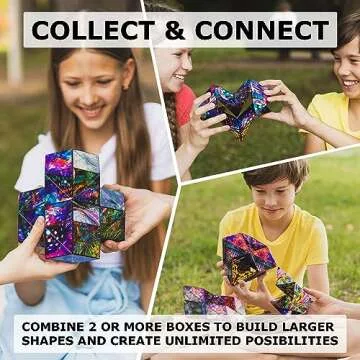 SHASHIBO Shape Shifting Box - Award-Winning, Patented Fidget Cube w/ 36 Rare Earth Magnets - Transforms Into Over 70 Shapes, Download Fun in Motion Toys Mobile App (Artist Series - Fire Goddess)